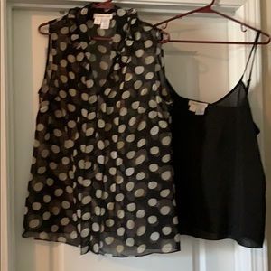 Coldwater Creek sleeveless black print top M